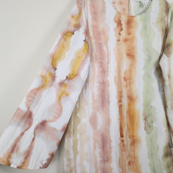 H&M Size XL Long Sleeve Lightweight Tie Dye Multicolor Boho Mini Dress - Picture 3 of 7